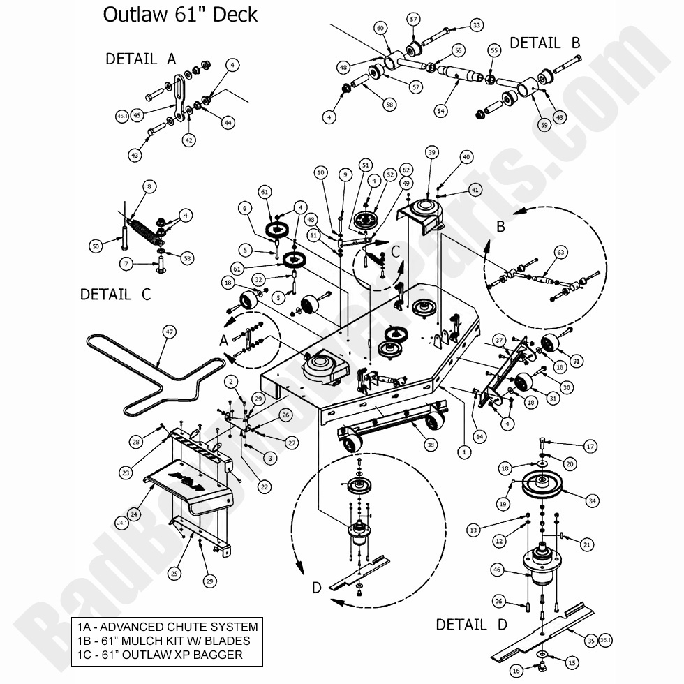 2017 Outlaw XP - 61" Deck Assembly